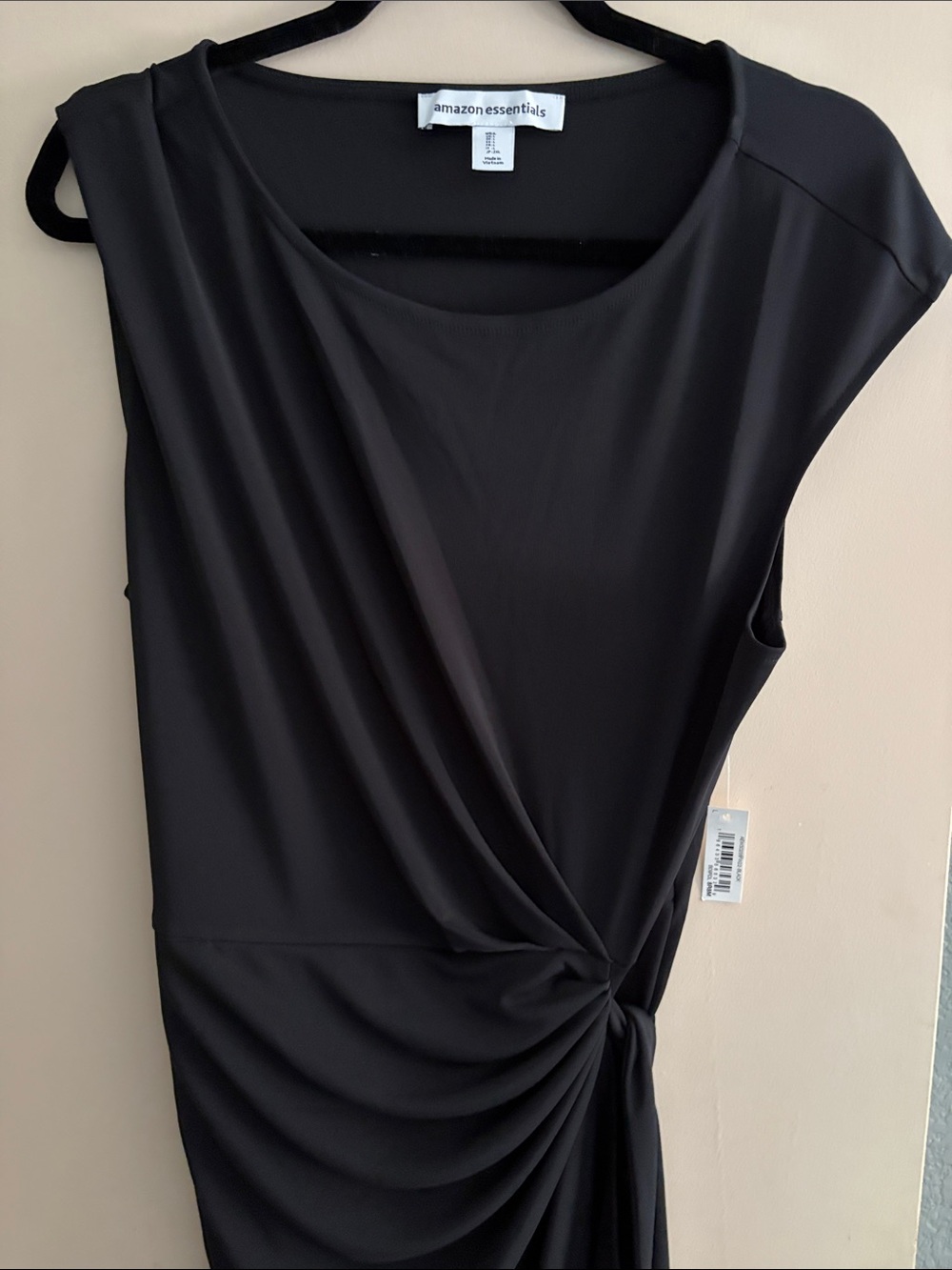 Amazon Essentials Black Twist-Knot Sleeveless Dress